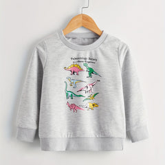 Boys Dinosaur Graphic Long Sleeve Top Kids Sweatshirt