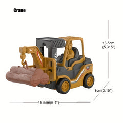 Pushback Toy Car Engineering Car Crane Forklift Baby Toy Car