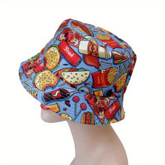 American Cola Hamburger French Fries Hot Dog Fisherman Hat Sunshade