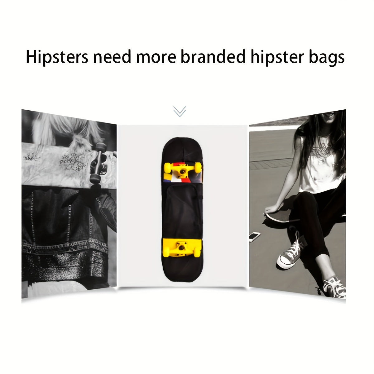 Skateboard Backpack with Adjustable Straps and Mesh Pocket