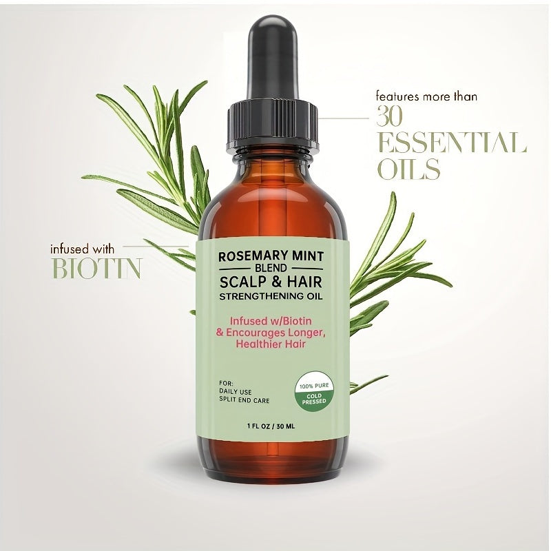 Rosemary Mint Scalp & Hair Strengthening Biotin & Essential Oils Hair Care 1 oz