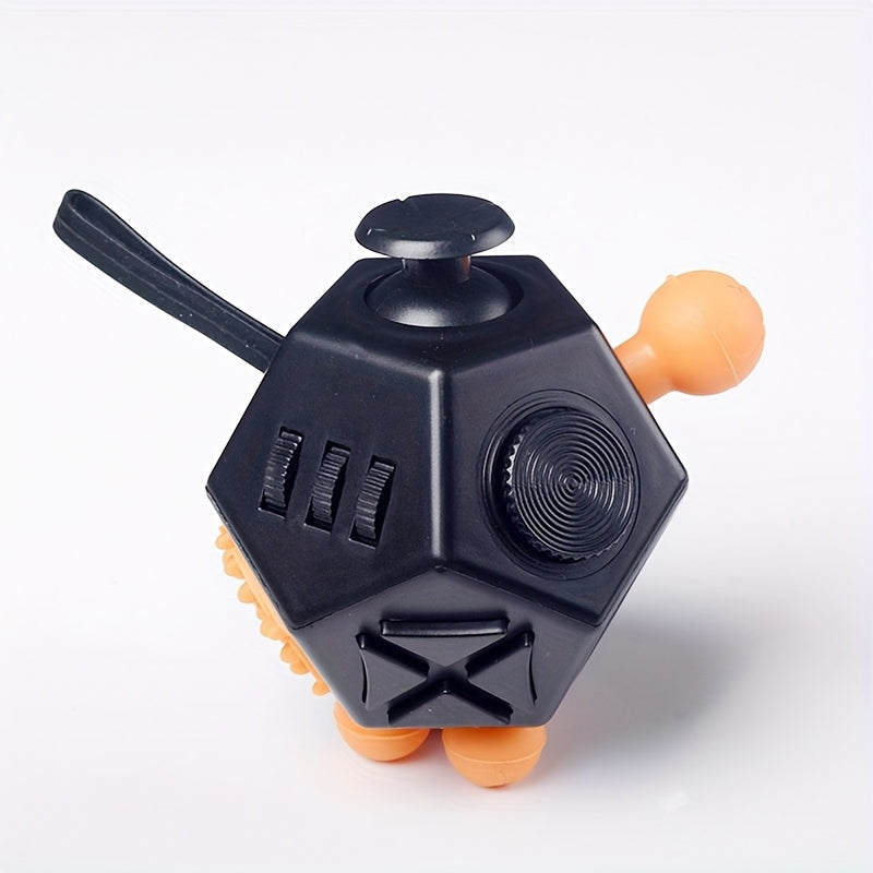 12 Sides Fidget Toys Stress Relief Dice Antistress Cube Toy Orange Yellow