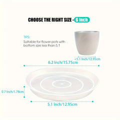 6pcs 15-24cm Plant Saucer Plastic Tray Sturdy Flower Pot Container
