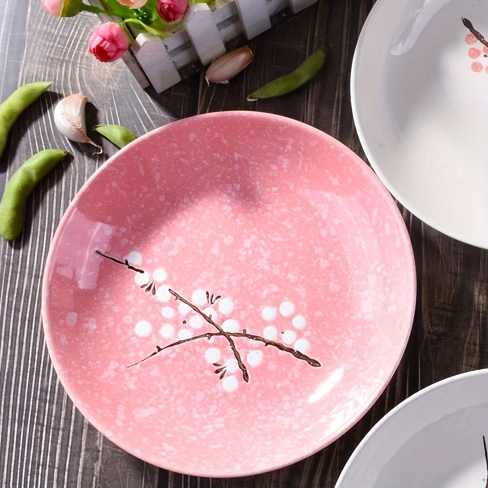 4 Pcs Japanese Ceramic Dinner Plates 20-32 Cm Various Styles Household Tableware
