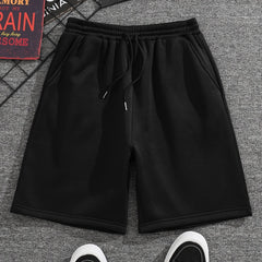 Men's Casual Fleece Drawstrings Shorts for Outdoor Sports