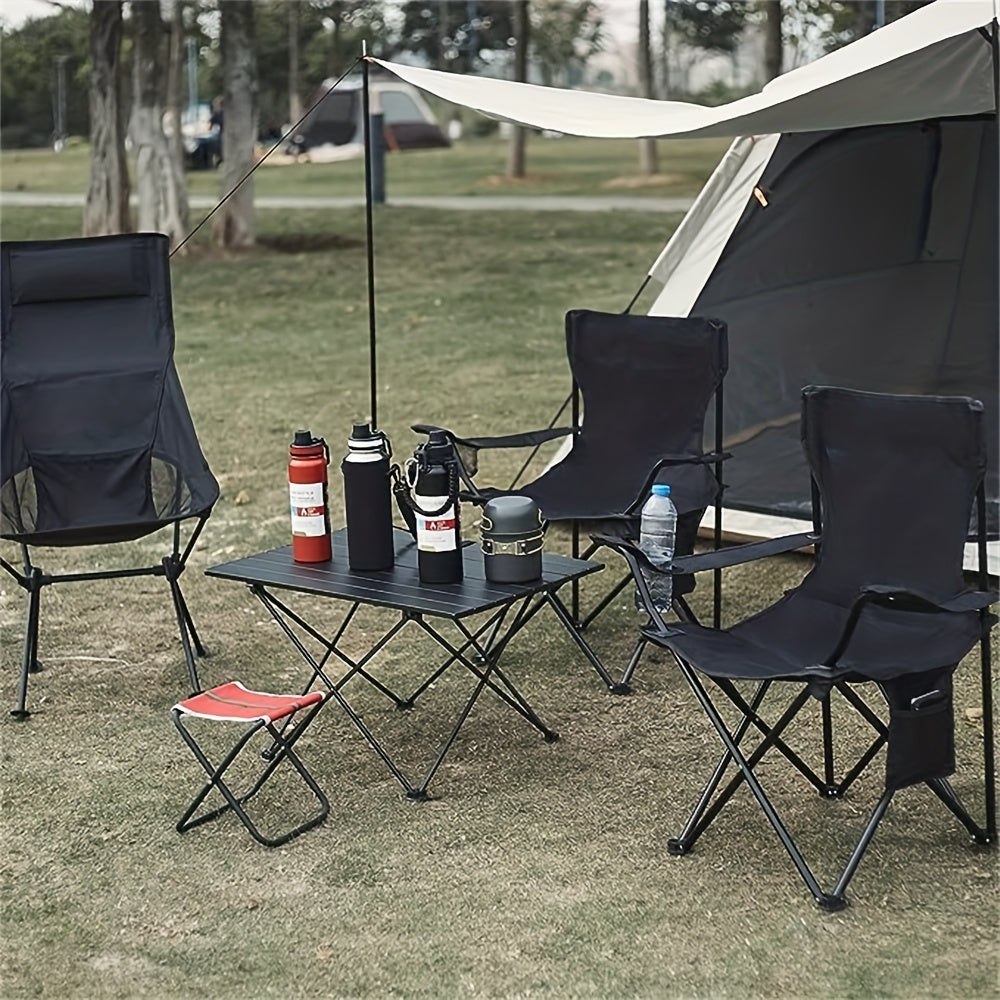 Portable Camping Chair with Bottle Holder, Folding Sports Lawn Fishing Chair