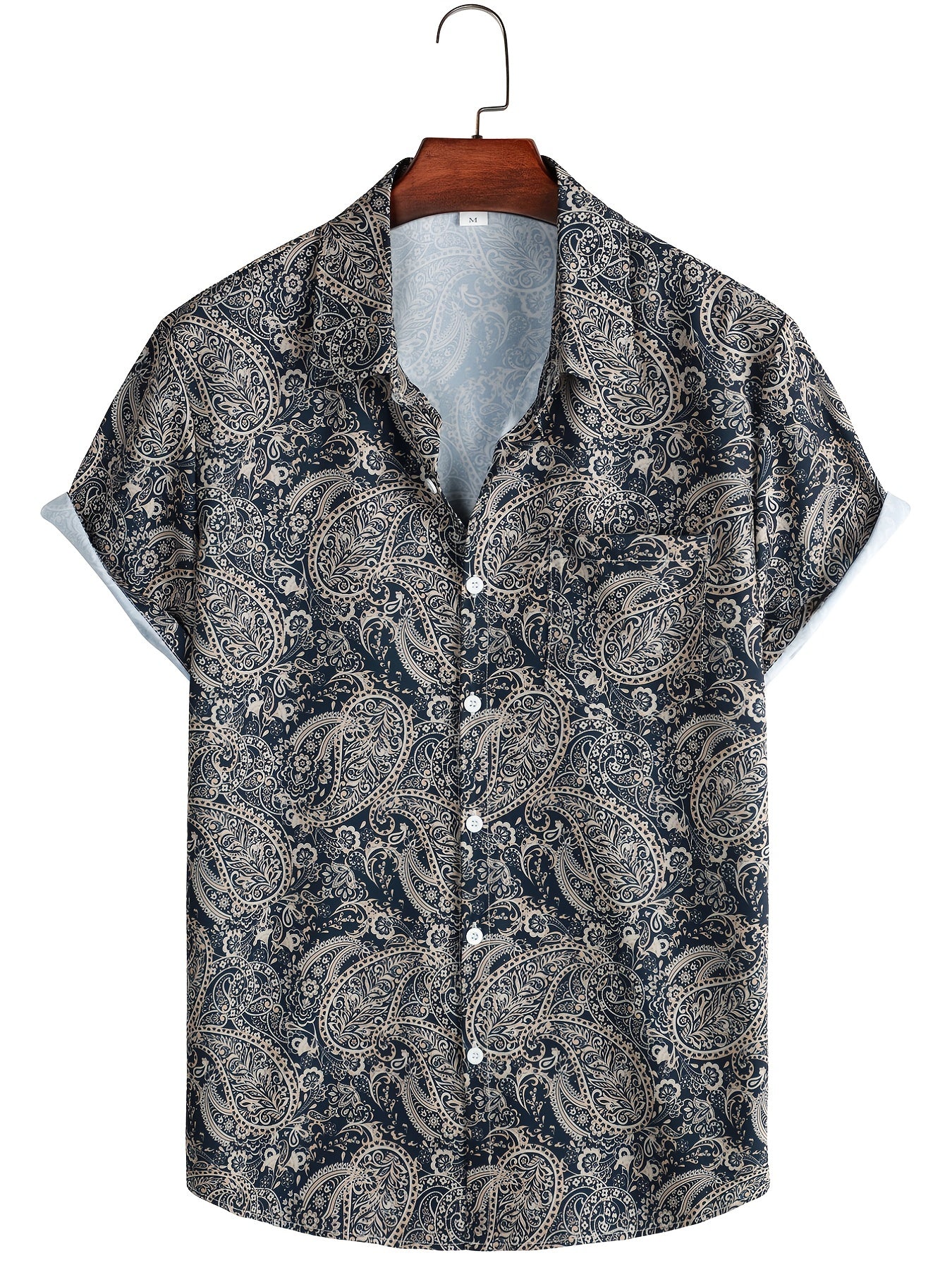 Men's Plant Pattern Short Sleeve T-shirt For Summer