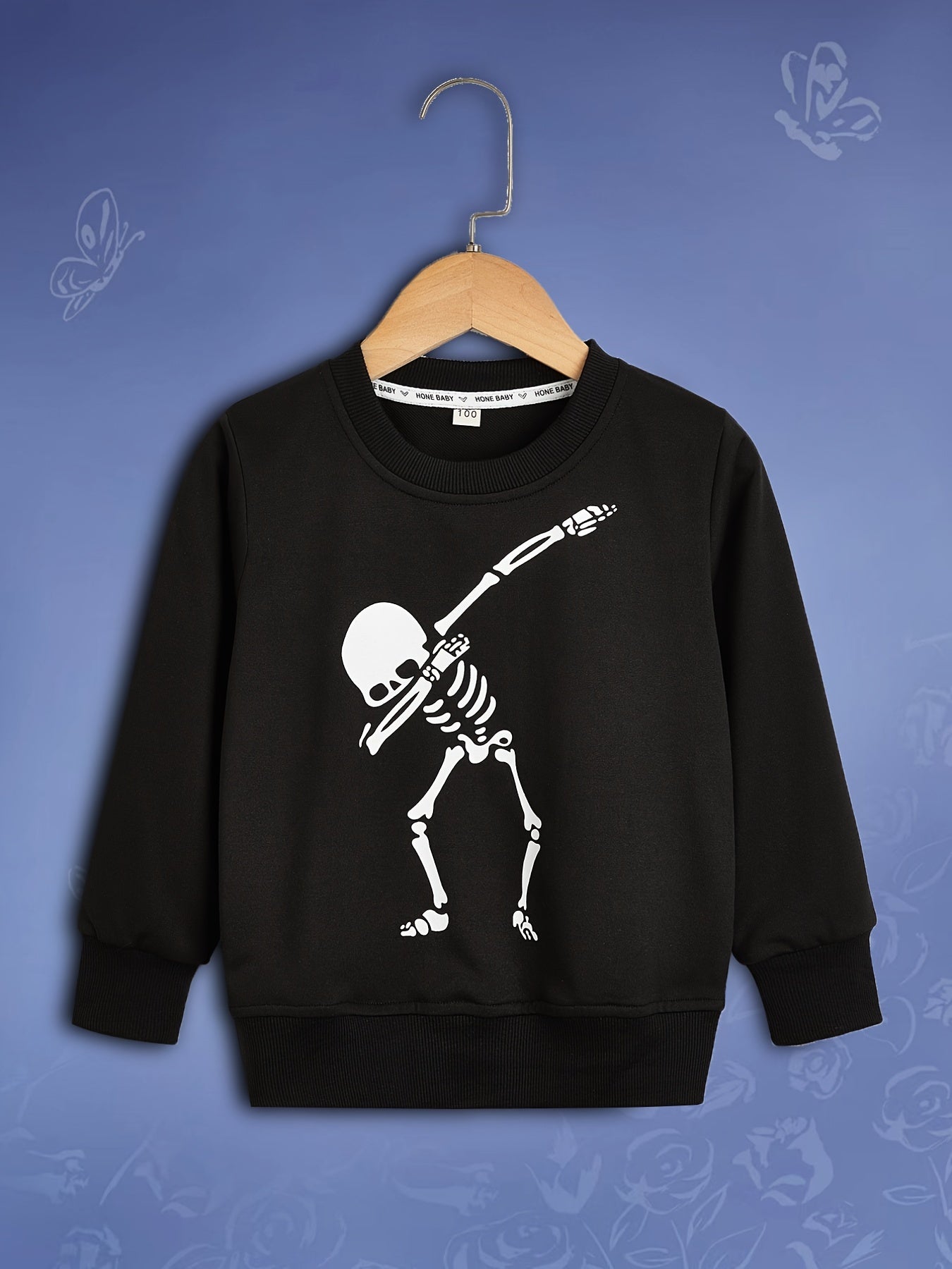 Skeleton Pattern Toddler Kid's Sweatshirt Halloween Style Long Sleeve Top