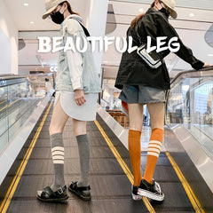 Women's Mismatched Block Knee High Socks