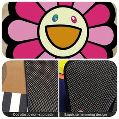 Sunflower Round Floor Mat Game Mat Carpet Non slip Door Mat