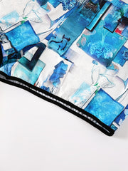 Sporty Sea Print Tape Stretch Underwear for Plus Size Women