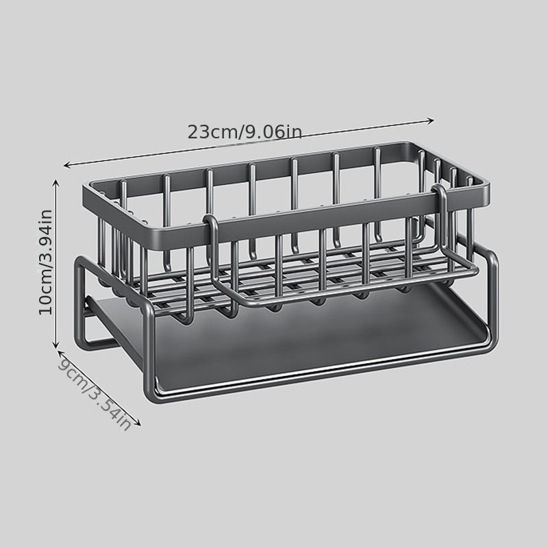 Kitchen Dishcloth Rack Sink Drain Basket Soap Holder Brush Rack