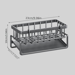 Kitchen Dishcloth Rack Sink Drain Basket Soap Holder Brush Rack