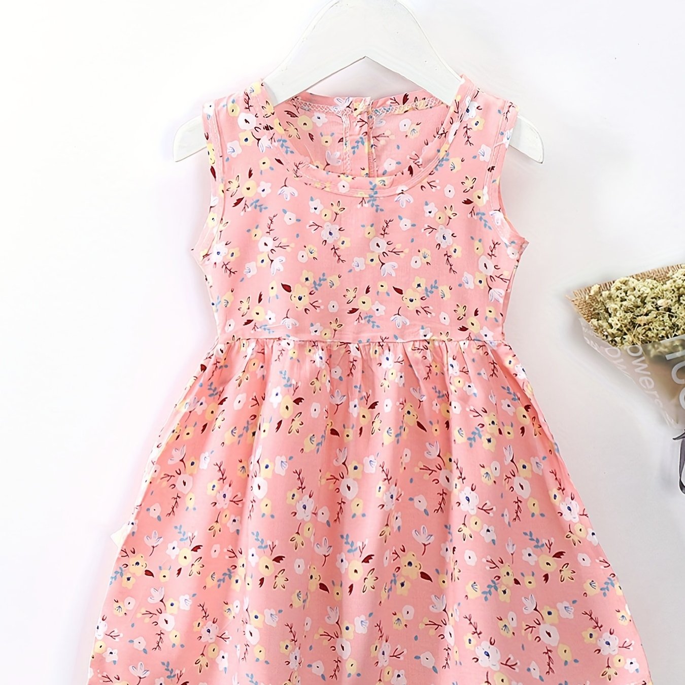 Girls Floral Cotton Silk Dress Princess Dress Kids Summer Sleep Dress