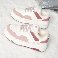 Women's Winter Lace-up Thermal Skate Shoes with Faux Fur Lining