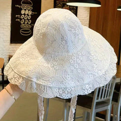 Embroidery Wide Brim Sun Hat UV Protection