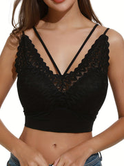 Scallop Trim Mesh Cami Bra Soft & Casual Lingerie