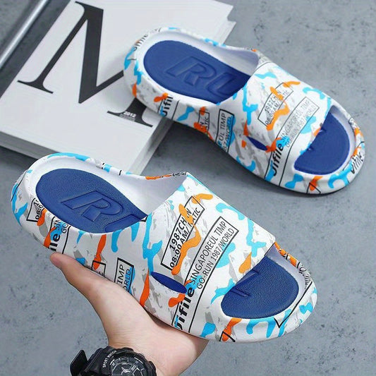 Men's Graffiti Graphic Pillow Slides Non Slip Slippers