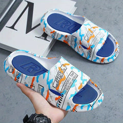 Men's Graffiti Graphic Pillow Slides Non Slip Slippers