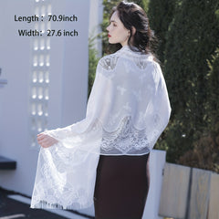 Hollow Tassel Shawl Lace Veil for Women
