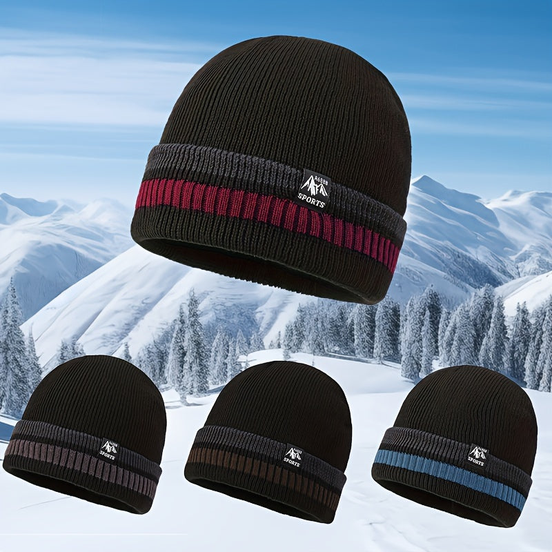 Warm Fleece-Lined Knitted Winter Hat for Men and Women