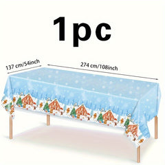 Cartoon Christmas Element Disposable Tablecloth