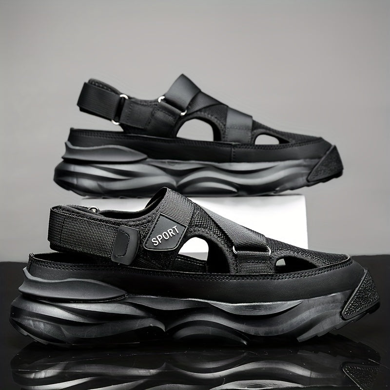 Men's Platform Sandals Hook And Loop Fastener Shoes