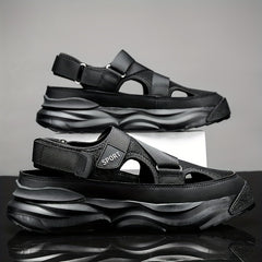 Men's Platform Sandals Hook And Loop Fastener Shoes