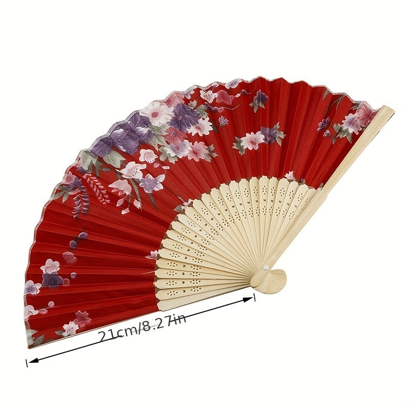Chinese Style Folding Fan Bamboo Hollowed Paper Fan