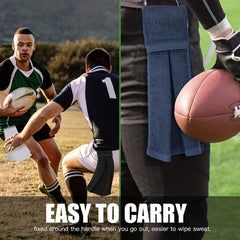 Football Field Towel Microfiber Sports Towel with Hook and Loop Fastener