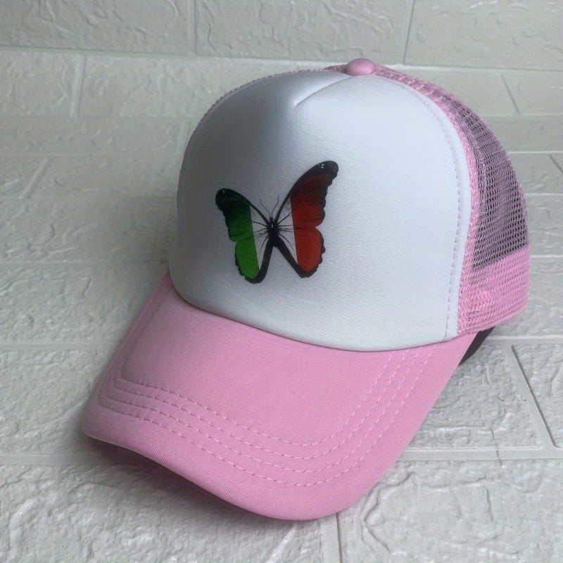 Italian Flag Butterfly Baseball Cap Mesh Cap