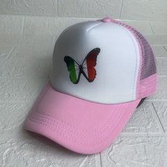 Italian Flag Butterfly Baseball Cap Mesh Cap
