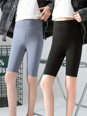 2pcs Girls Elastic High Waist Biker Shorts for Summer