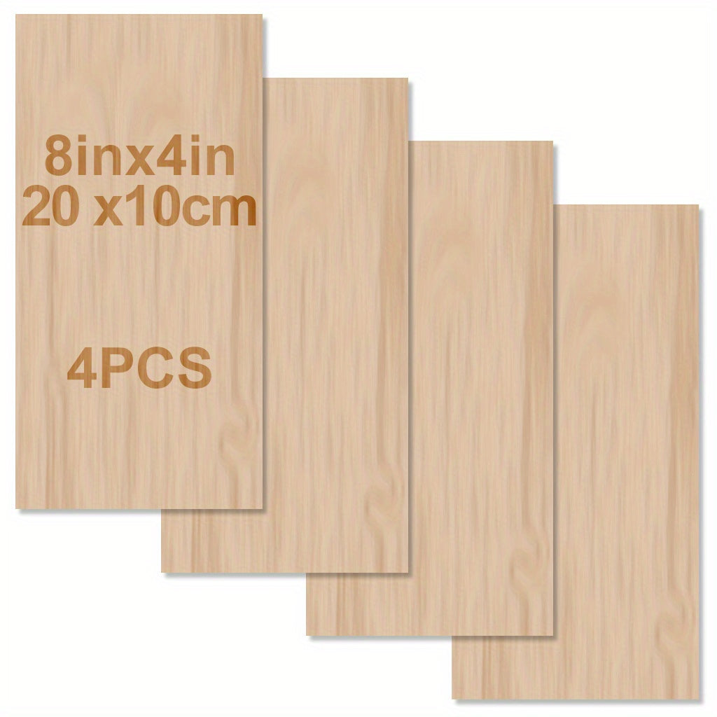 8x4in Unfinished Wood Planks 20pcs 2mm Thick for Crafts & Carving