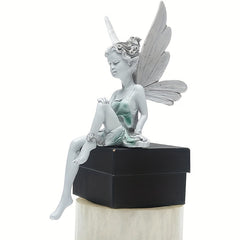 Resin Flower Fairy Sitting Statue Garden Decoration