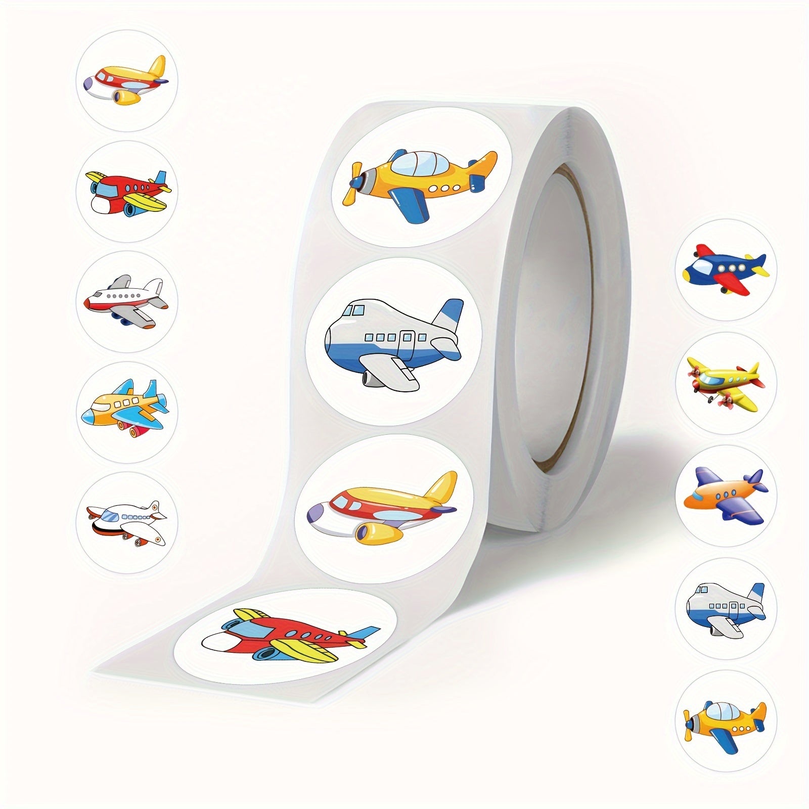 500pcs Cartoon Airplane Reward Stickers Roll - Decorative Stickers