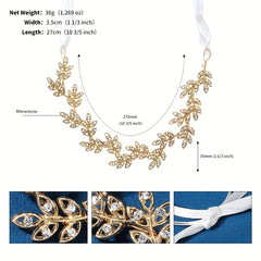 Rhinestone Lead Hair Band Adjustable Headband Bridal Wedding Headwear
