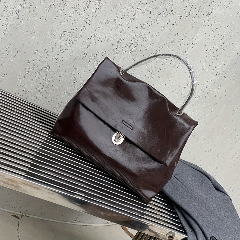 Durable Lightweight Briefcase with Adjustable Strap & Turn Lock Closure