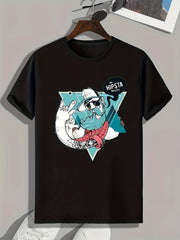 Cartoon Print Men's Graphic T shirt Casual Comfy Tees For Summer Mens Clothing