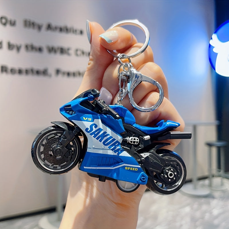 Mini Motorcycle Keychain Car Schoolbag Pendants