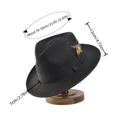 Tweed Jazz Hat Warm Bow Fedora