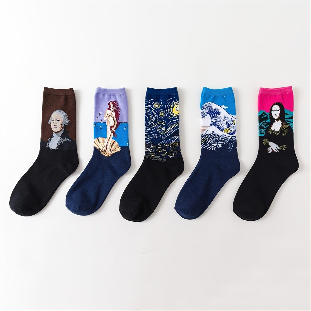 Arts Pattern Printed Casual Sports Socks Women's Stockings