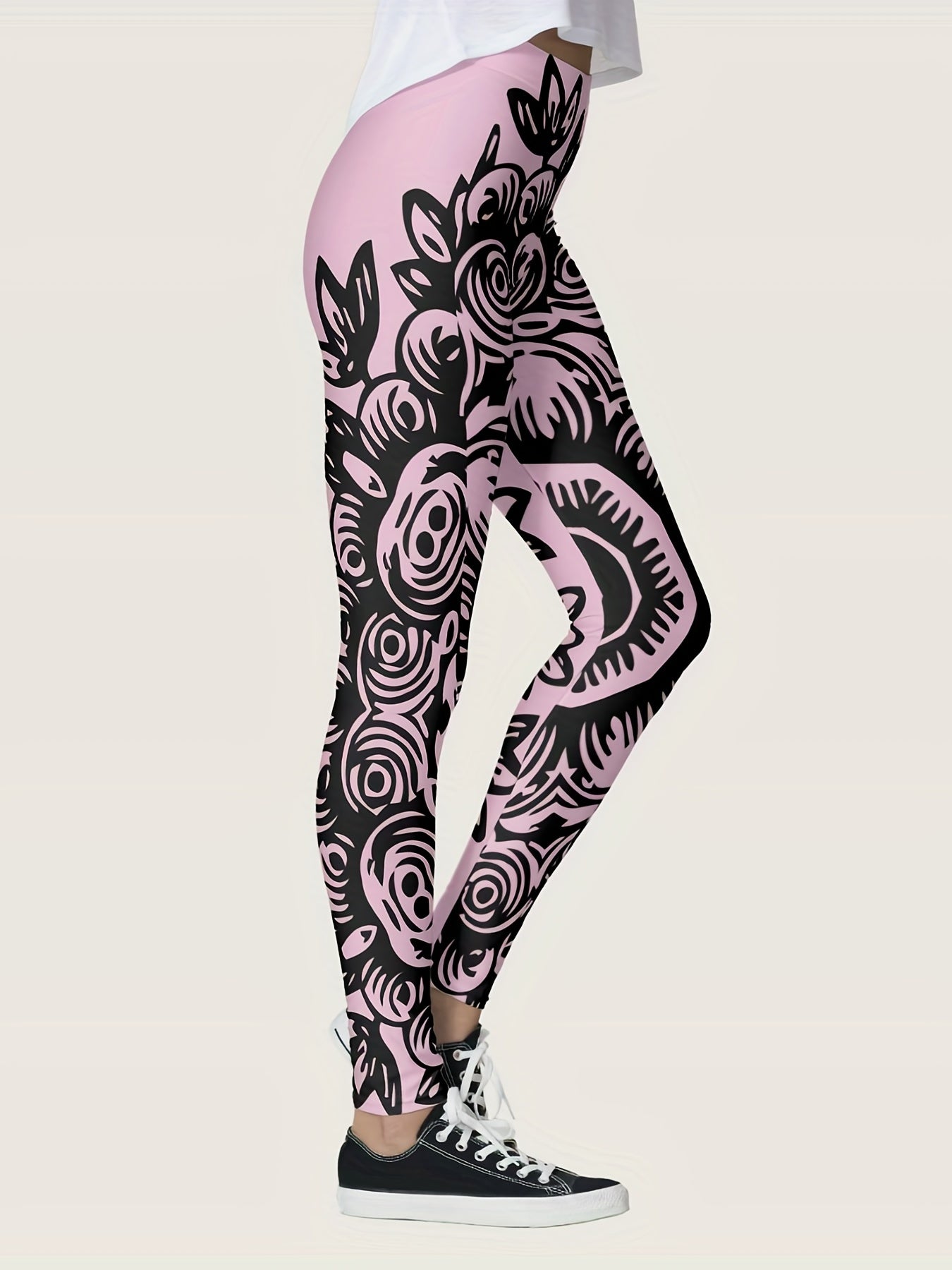 Geometric Pattern Yoga Leggings Sports Gym Tight Pants