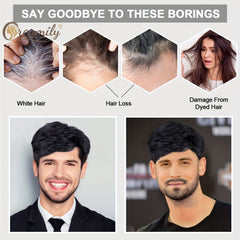 Men's Short Hair Wig Bifurcation Elastic Inner Mesh Christmas Daily Wear