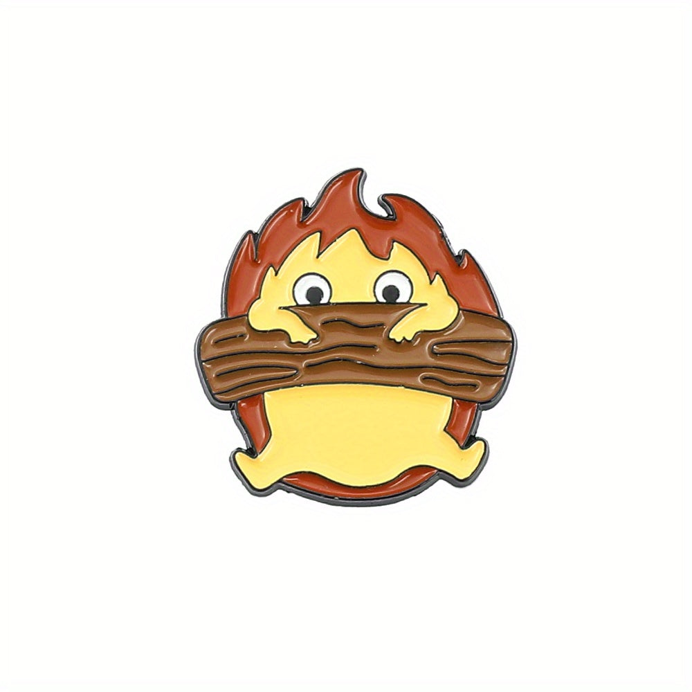 Cartoon Flame Enamel Pin for Backpacks and Clothes - Holiday Gift for Kids