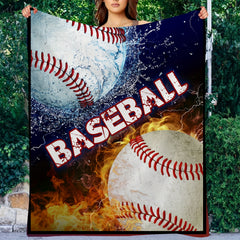 Baseball Pattern Throw Blanket Soft Fluffy Blanket for Couch Bed Home Decor