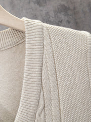 Men's V Neck Stripe Knit Vest