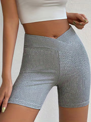 Asymmetrical Waist Skinny Shorts for Women