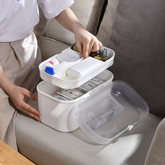 Large Capacity Medicine Bin with Handle Home Storage Box