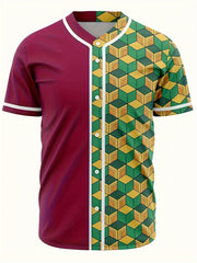 Men's Block Checkered Classic Baseball Jersey